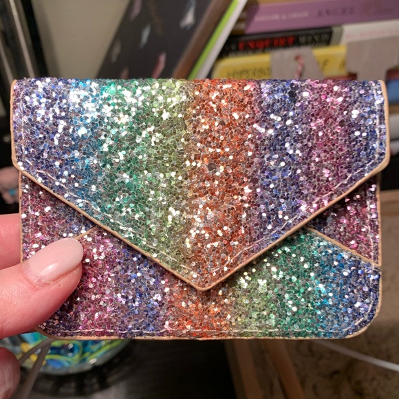 🌈SALE TODAY!🌈Rainbow Glitter Card Case! - Picture 1 of 4